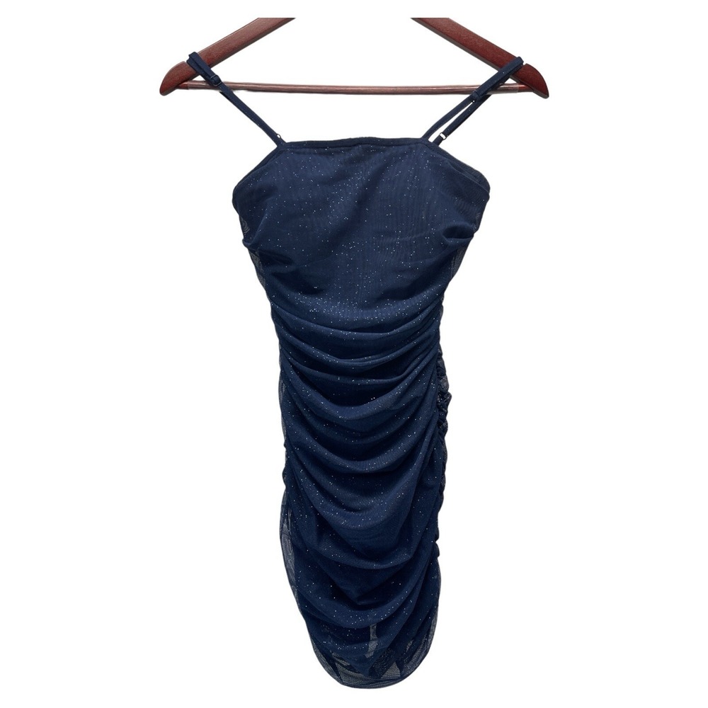 Pear Culture Women's / Teens Prom Formal Dark Blue Small Dress Bra‎ Built In